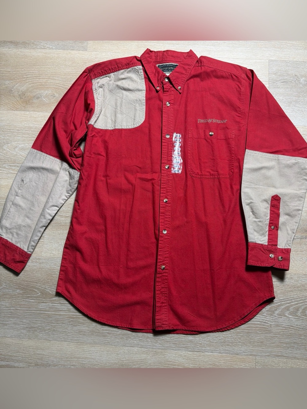 Field & Stream Vintage Red Canvas Shooting Shirt Hunting Gorpcore Deadstock L